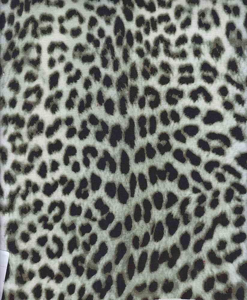 KNT1374-S305122 / SAGE / 90%POLY 7%RAY 3%SPAN FRENCH TERRY ANIMAL PRINT