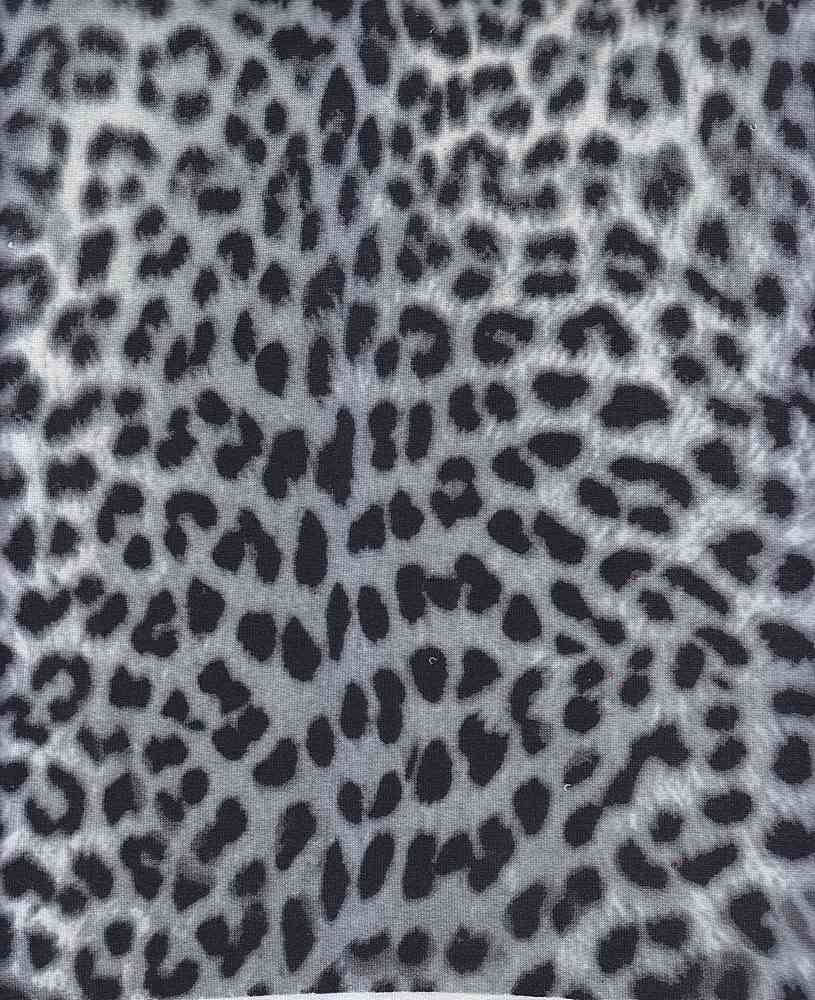 KNT1374-S305122 / GREY / 90%POLY 7%RAY 3%SPAN FRENCH TERRY ANIMAL PRINT