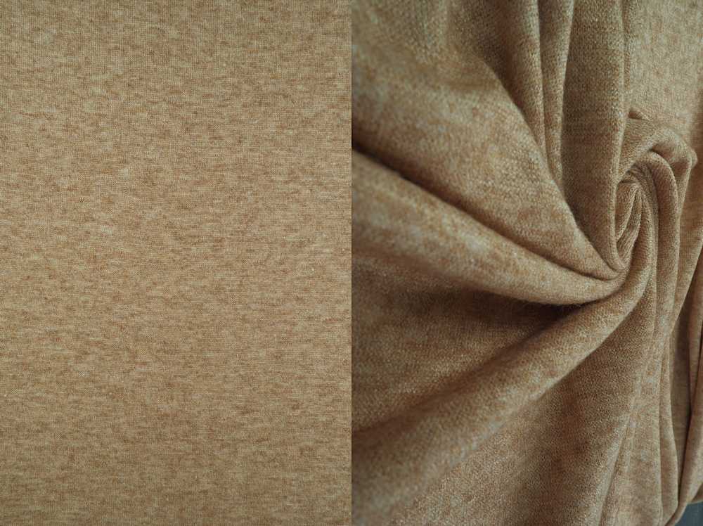 KNT3864 / MOCHA / 50%RAY 28%POLY 22%NYLON TWO-TONE SWEATER KNIT SOLID