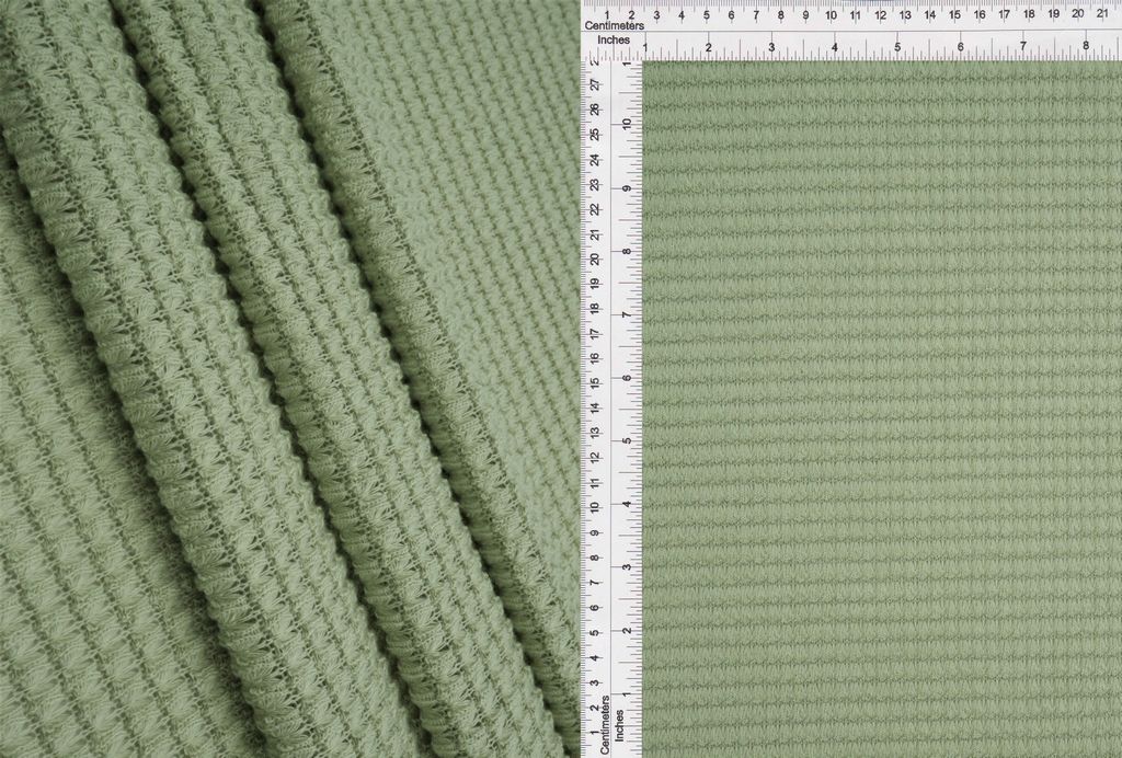 KNT4190 / SAGE LT / 64%POLY 34%RAY 2%SPAN OVERSIZE WAFFLE SOLID