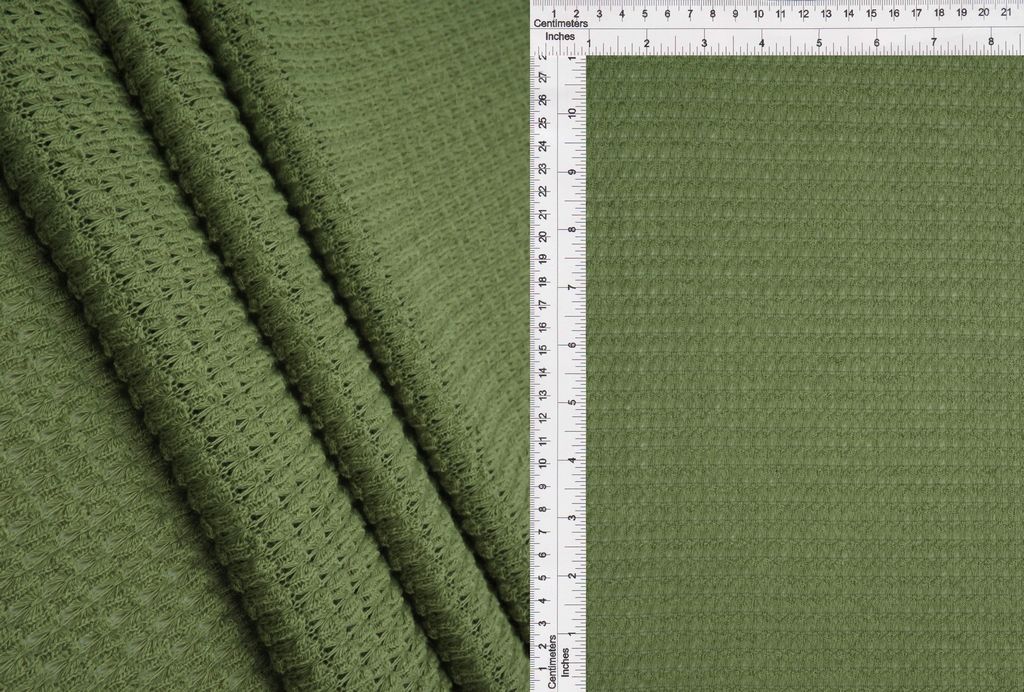 KNT4190 / SAGE DK / 64%POLY 34%RAY 2%SPAN OVERSIZE WAFFLE SOLID