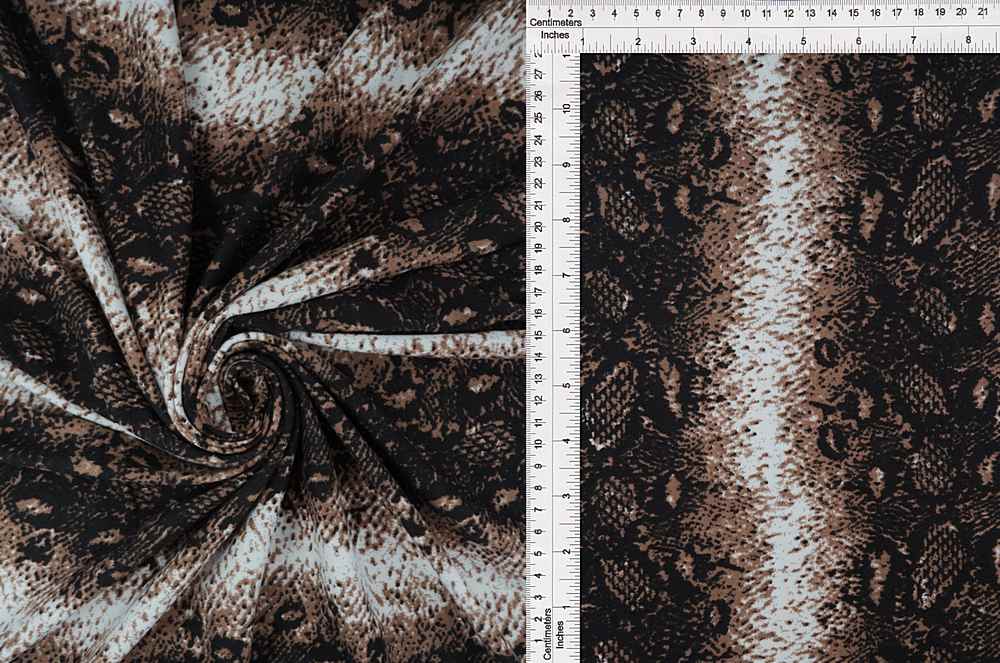 KNT2100-MS91150 / MOCHA / 96%POLY 4%SPAN DTY BRUSHED SNAKE PRINT