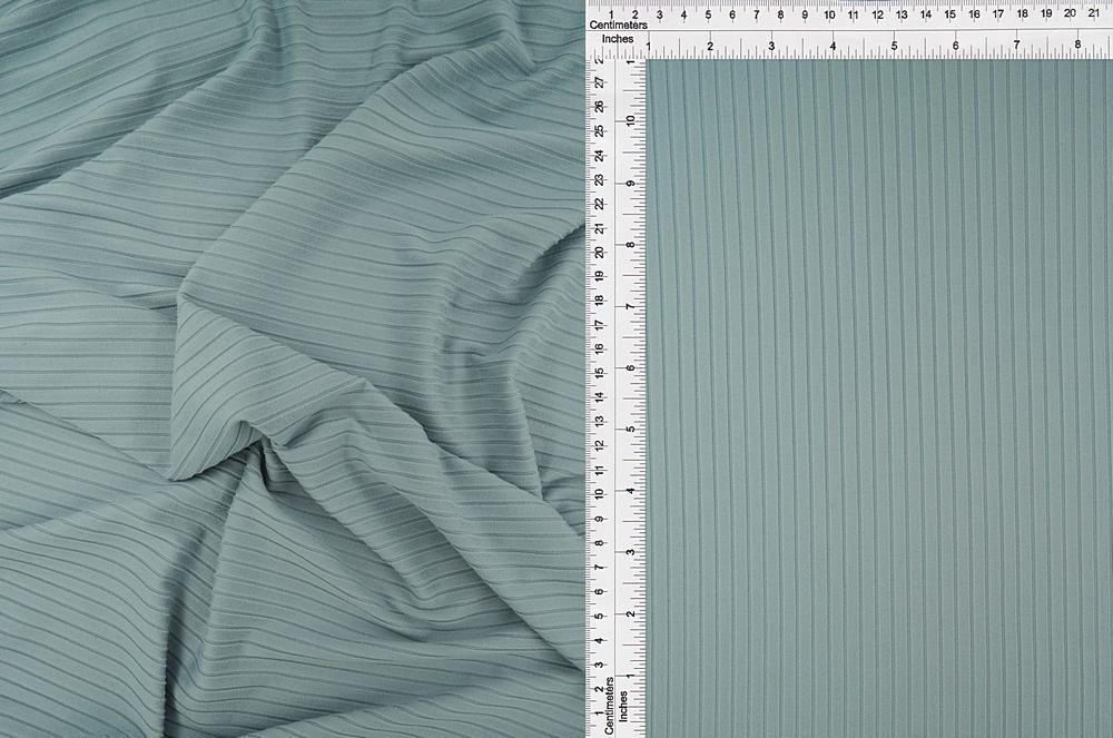 KNT4135 / CHAMBRAY / 87%POLY 13%SPAN 8X3 YUMMY RIB SOLID