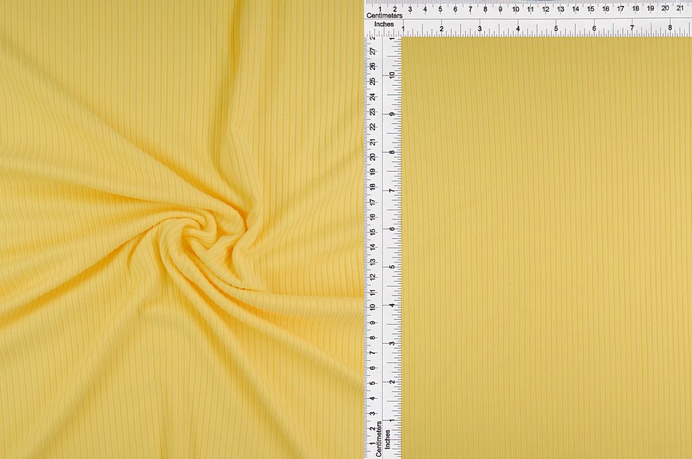 KNT4151 / YELLOW LT / 87%POLY 13%SPAN 4X2 YUMMY RIB SOLID