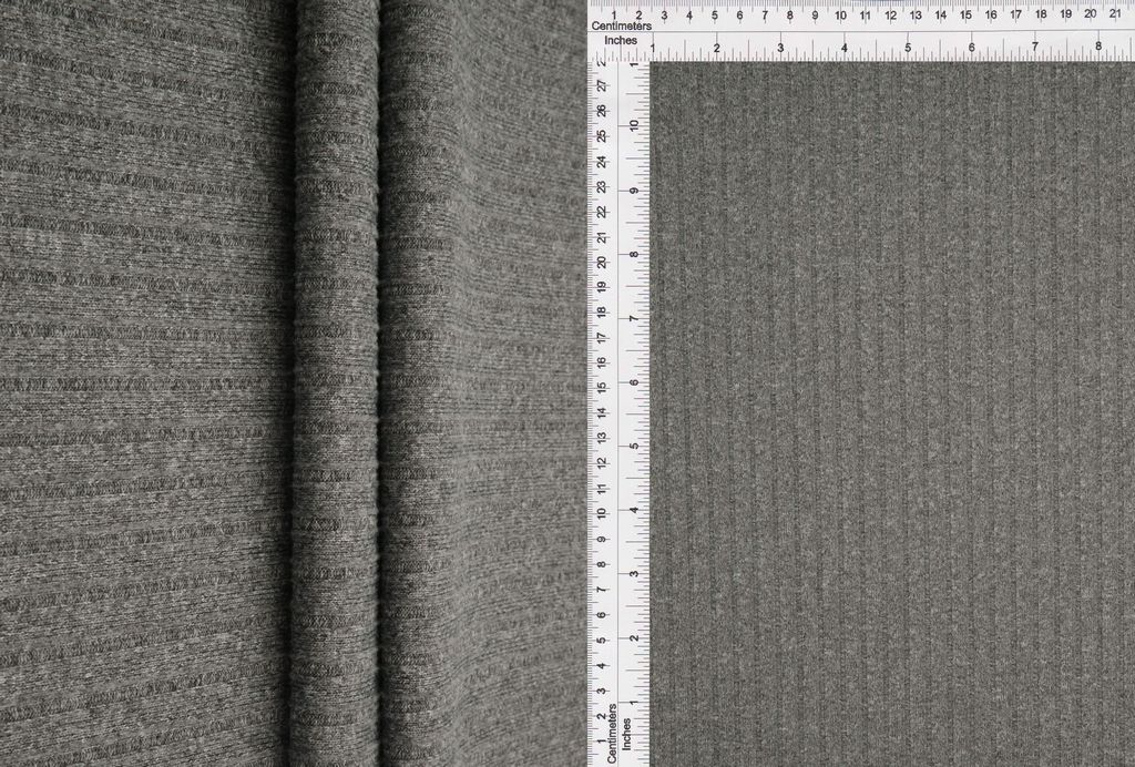 KNT4135 / HT.GREY / 87%POLY 13%SPAN 8X3 YUMMY RIB SOLID