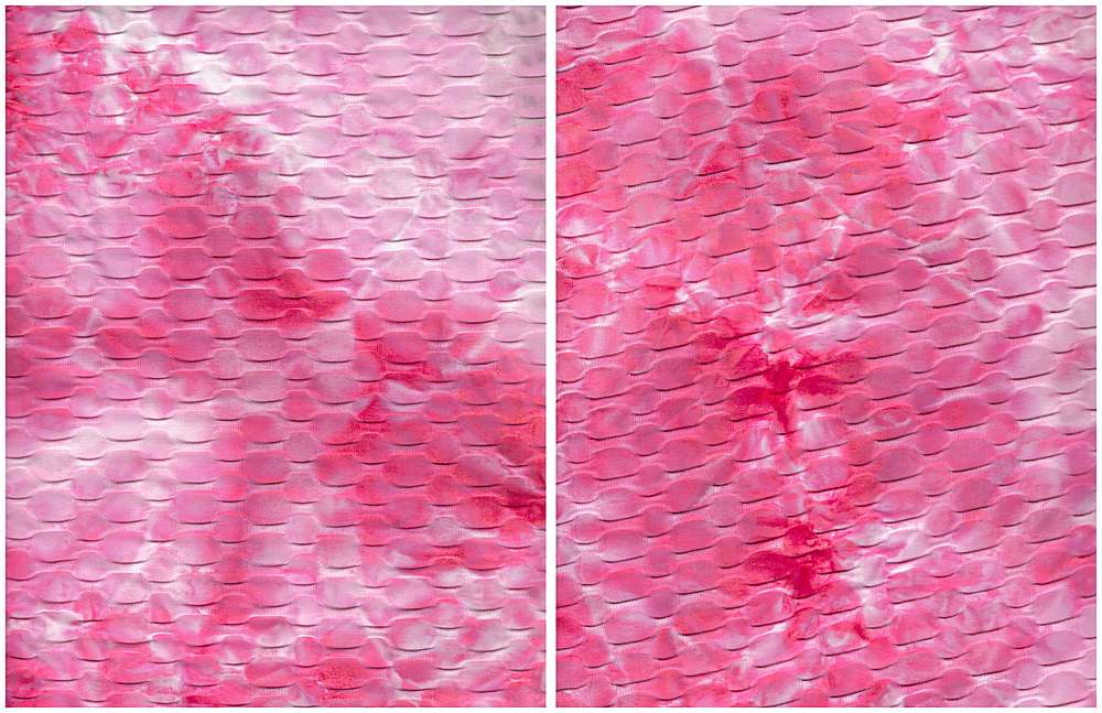 KNT4360-TD4350 / PINK HOT / 92%POLY 8%SPAN HONEYCOMB KNIT REAL TIE DYE