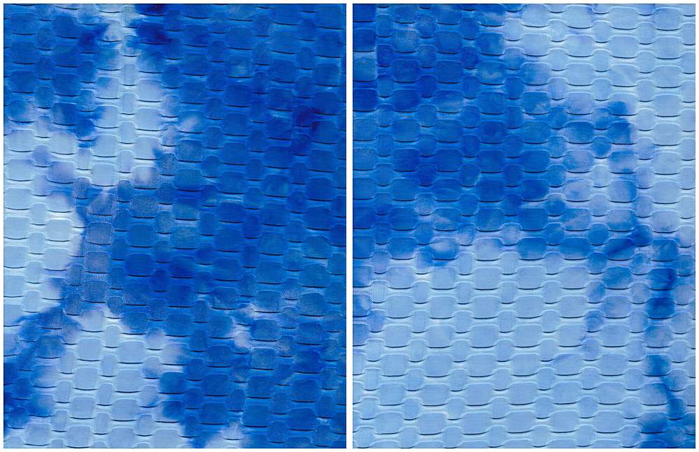 KNT4360-TD4350 / ROYAL / 92%POLY 8%SPAN HONEYCOMB KNIT REAL TIE DYE