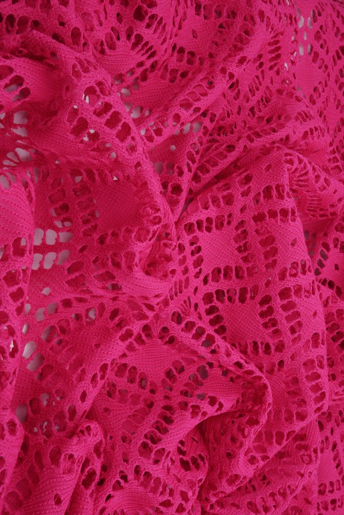 LACE3352 / BERRY / 100%POLY KNIT JACQUARD CROCHET