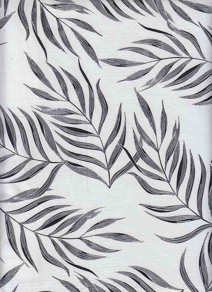 KNT2100-Q80714 / IVORY / 96%POLY 4%SPAN DTY BRUSHED TROPICAL LEAF PRINT