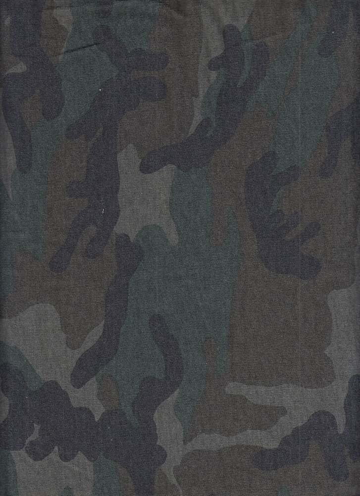 KNT1374-SE71178 / GREEN [OLIVE FACE] / 90%POLY 7%RAY 3%SPAN FRENCH TERRY CAMOUFLAGE PRINT