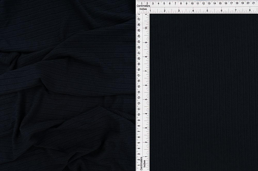 KNT4191 / NAVY 19-4010 / 96%RAY 4%SPAN R/SP POINTELLE RIB SOLID
