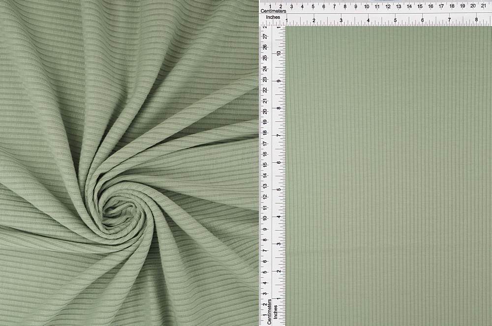 KNT3422 / SAGE / 89%POLY 9%RAYON 2%SPAN 4x2 RIB SOLID