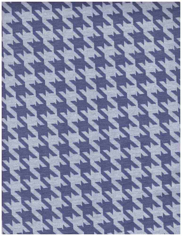 KNT4142 / WHITE/DENIM / 96%POLY 4%SPAN HARRINGBONE KNIT JACQ HOUNDSTOOTH