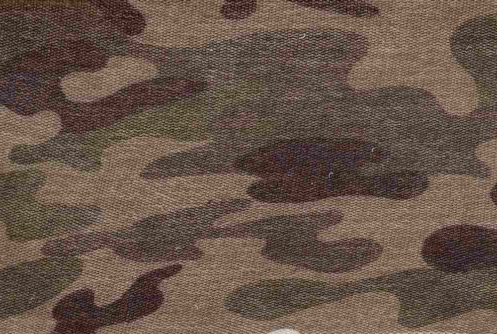 KNT4365-Q90320 / OLIVE / 69%RAY 27%POLY 4%SPAN ORGANIC TERRY CAMO PRINT