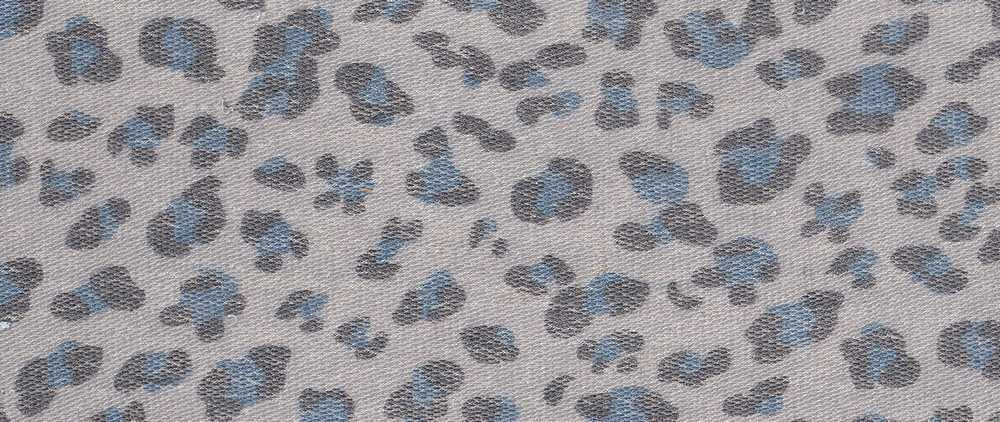 KNT4365-SE10335 / BLUE / 69%RAY 27%POLY 4%SPAN ORGANICE TERRY ANIMAL PRINT