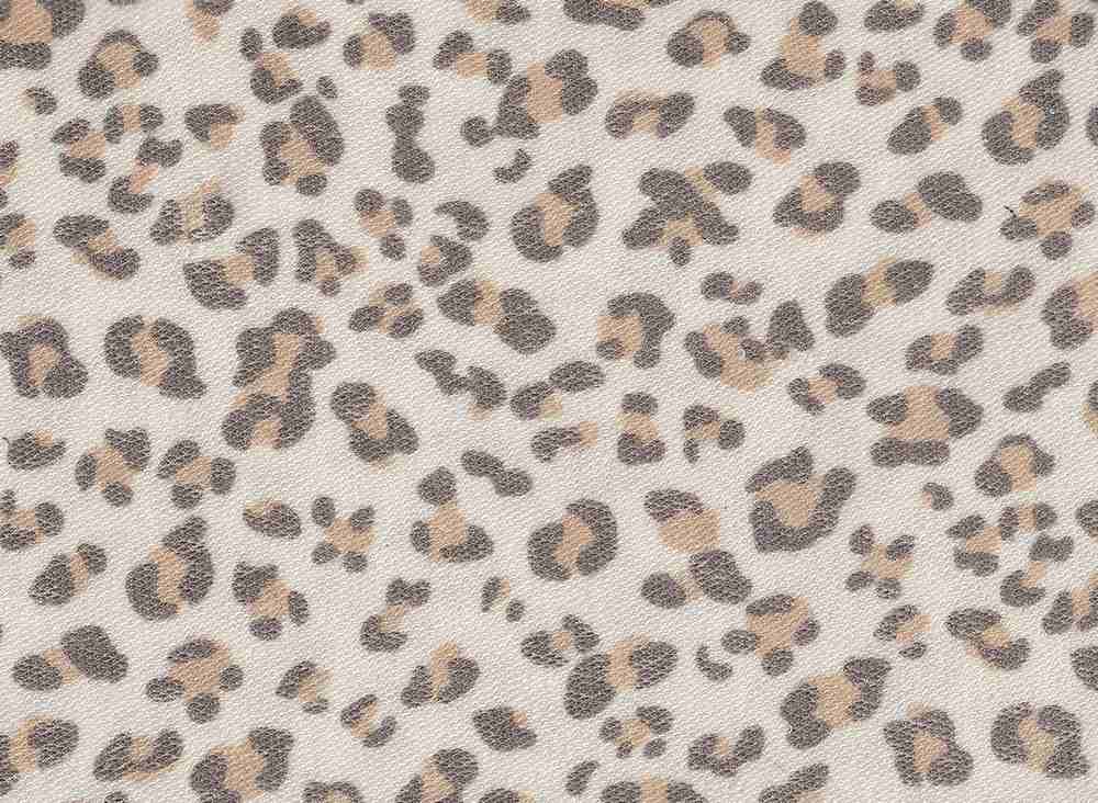 KNT4365-SE10335 / STONE / 69%RAY 27%POLY 4%SPAN ORGANICE TERRY ANIMAL PRINT