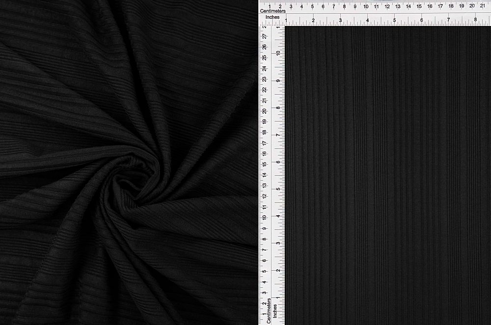 KNT4387 / BLACK / 89%POLY 11%SPAN Variegated YUMMY RIB