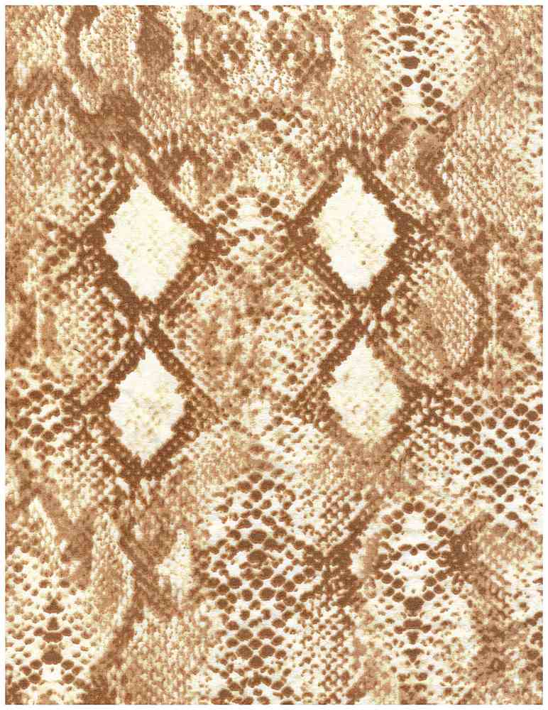 KNT2100-MS00517 / CARAMEL / 96%POLY 4%SPAN DTY BRUSHED SNAKE SKIN PRINT