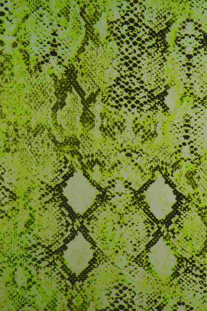 KNT2100-MS00517 / LIME NEON / 96%POLY 4%SPAN DTY BRUSHED SNAKE SKIN PRINT