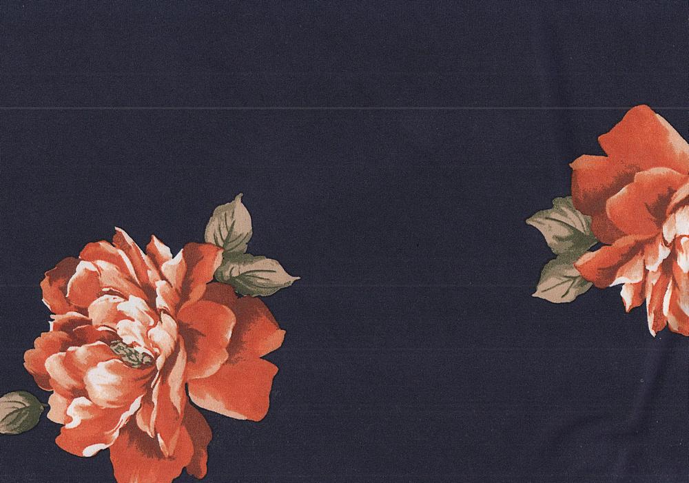 KNT1389-Q01002 / NAVY / 96%POLY 4%SPAN DTY FLORAL PRINT