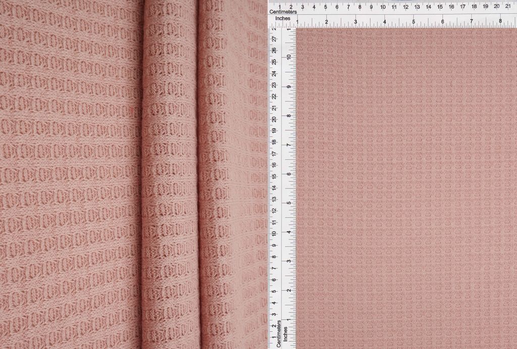 KNT3634 / ROSE DUSTY / 89%POLY 9%RAY 2%SPAN WAFFLE SOLID