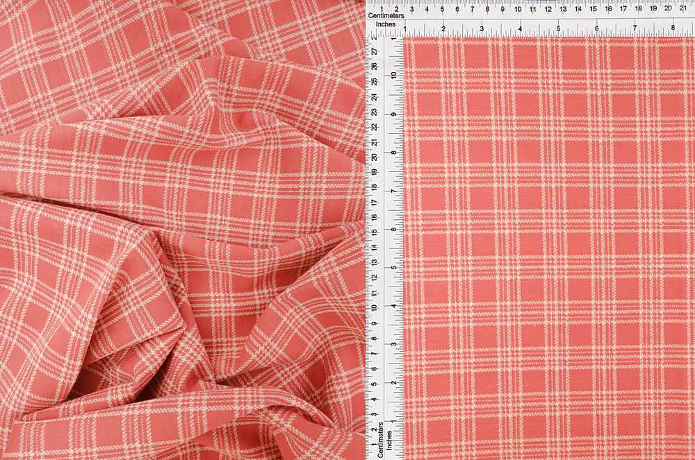 KNT3911 / ROSE / 81%POLY 16%RAY 3%SPAN DOUBLE KNIT JACQUARD PLAID