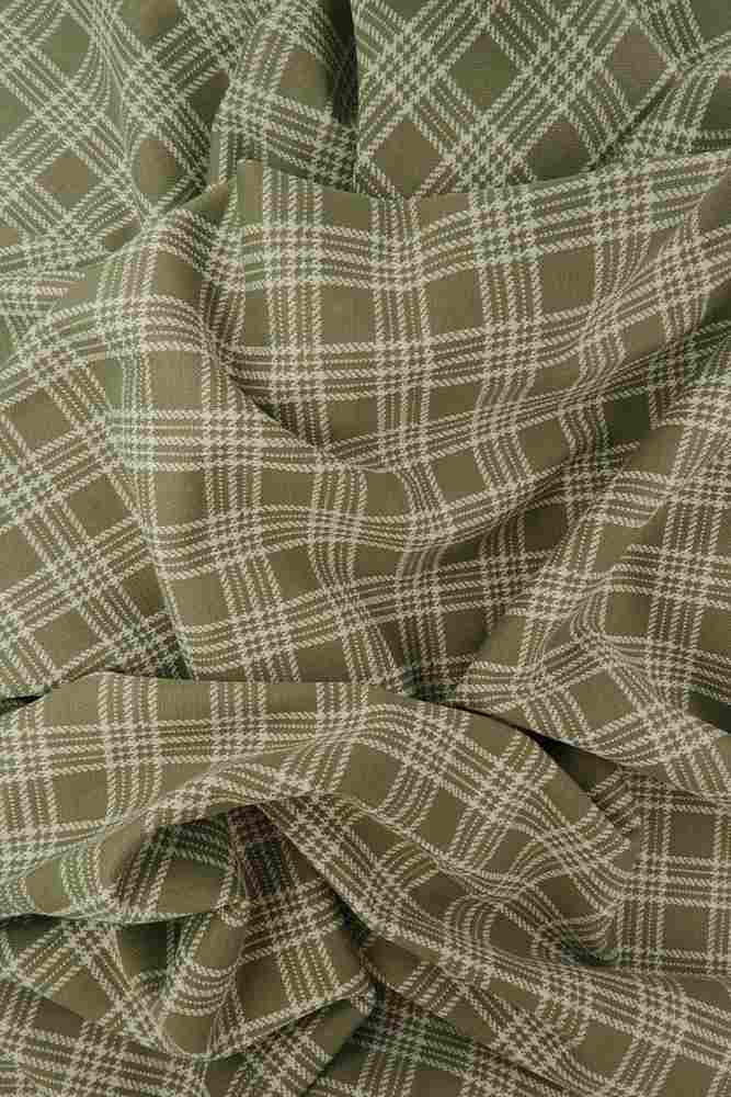 KNT3911 / OLIVE VINTAGE / 81%POLY 16%RAY 3%SPAN DOUBLE KNIT JACQUARD PLAID