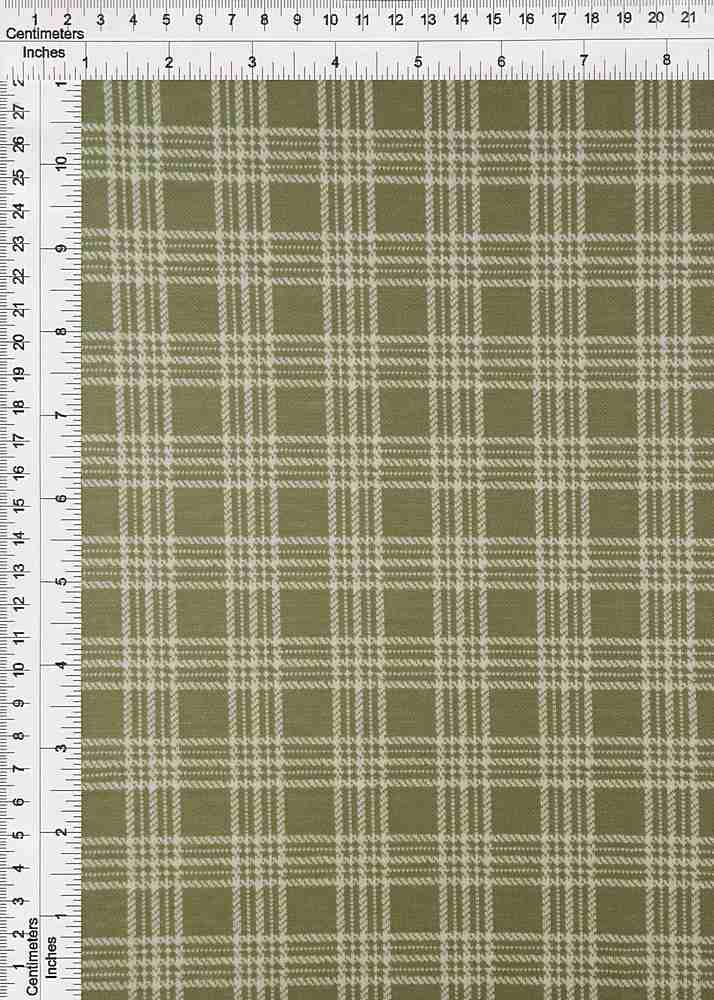 KNT3911 / OLIVE VINTAGE / 81%POLY 16%RAY 3%SPAN DOUBLE KNIT JACQUARD PLAID