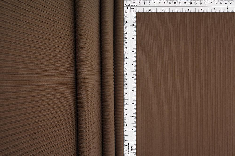 KNT4151 / BROWN COCO / 87%POLY 13%SPAN 4X2 YUMMY RIB SOLID