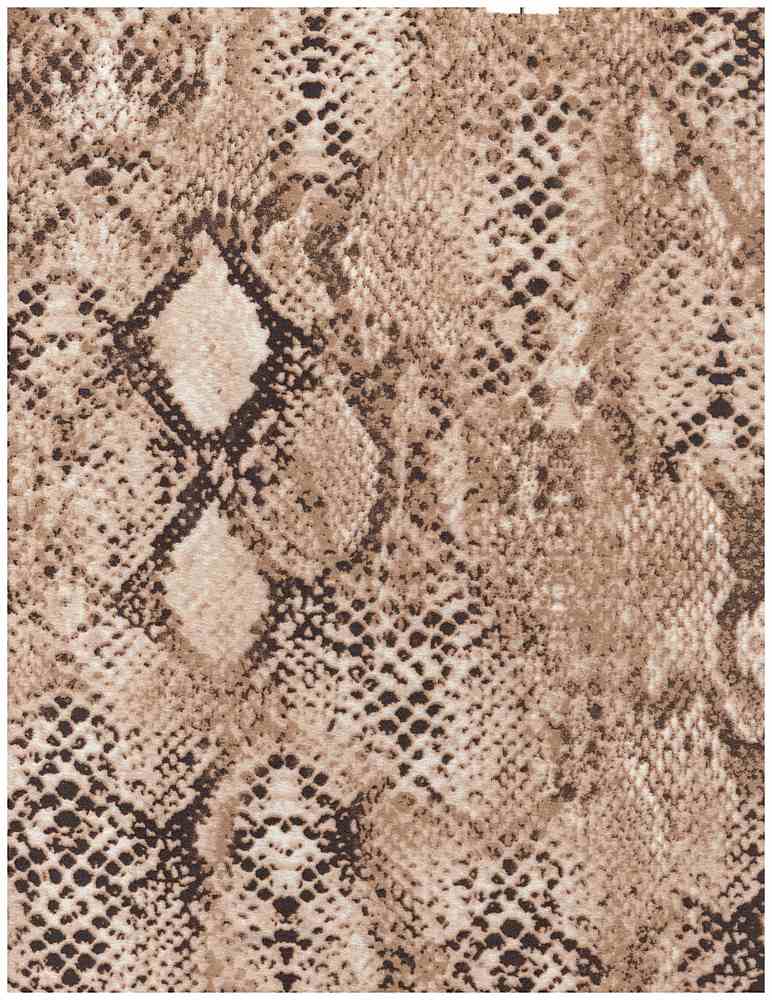 KNT2100-MS00217 / TAN / 96%POLY 4%SPAN DTY BRUSHED SNAKE SKIN PRINT