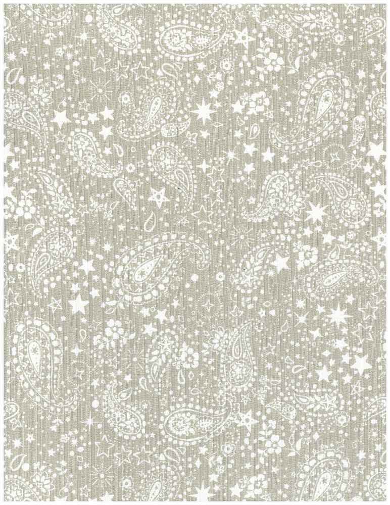KNT4135-MS01211 / SAGE LT / 87%POLY 13%SPAN 8X3 YUMMY RIB PAISLEY/STAR PRINT