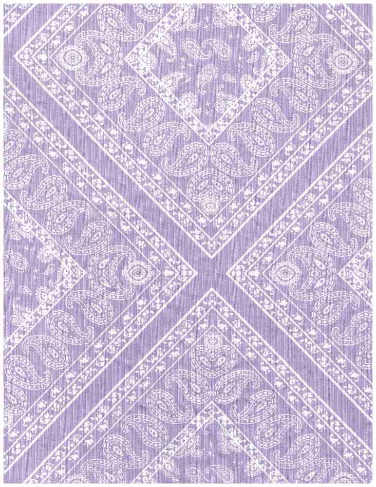 KNT4135-MS01218 / LAVENDER / 87%POLY 13%SPAN 8X3 YUMMY RIB BANDANA PAISLEY PRINT