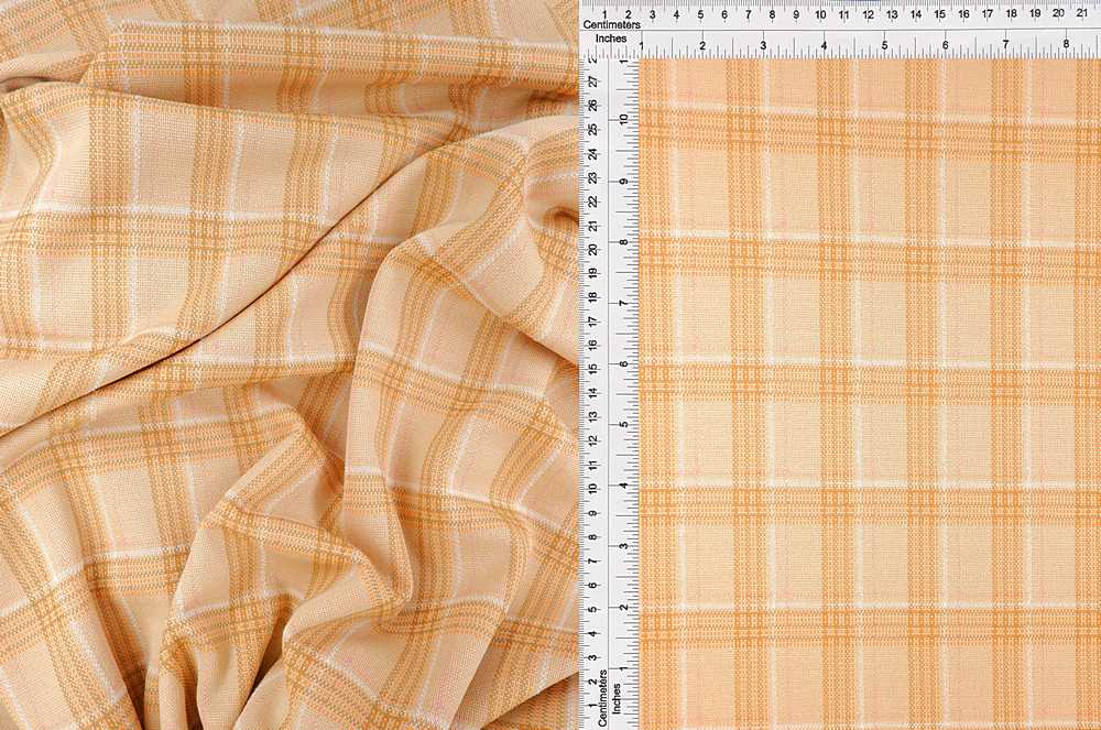 KNT4406 / ORANGE LT / 87%POLY 12%RAY 1%SP DOUBLE KNIT JACQUARD PLAID