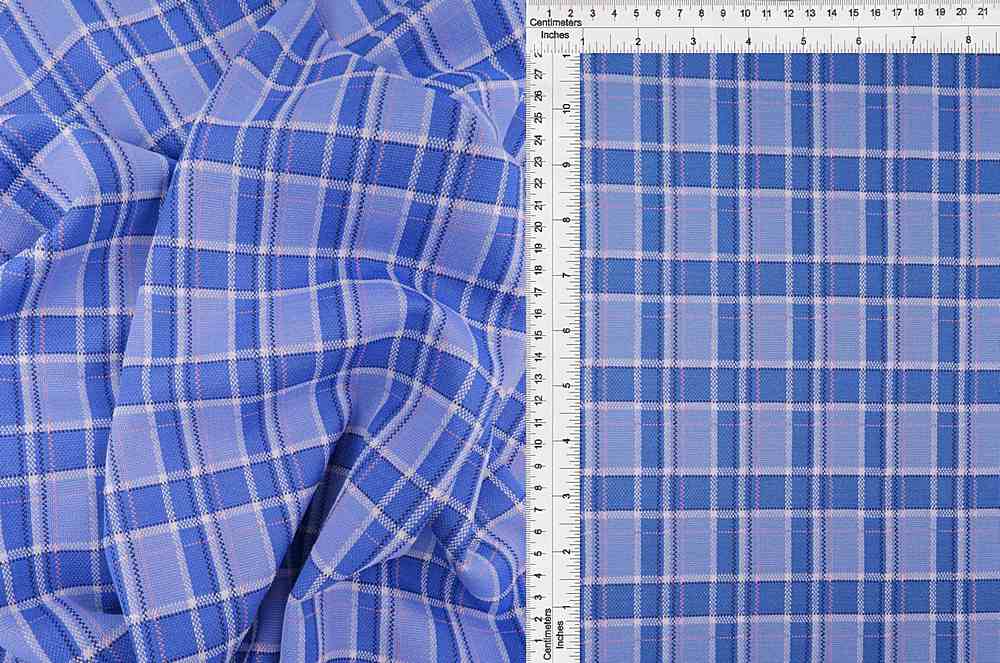 KNT4407 / ROYAL / 87%POLY 12%RAY 1%SP DOUBLE KNIT JACQUARD PLAID