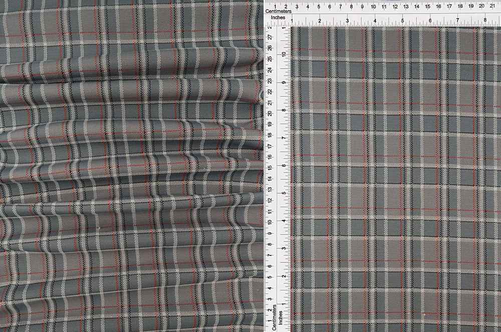 KNT4407 / GREY / 87%POLY 12%RAY 1%SP DOUBLE KNIT JACQUARD PLAID