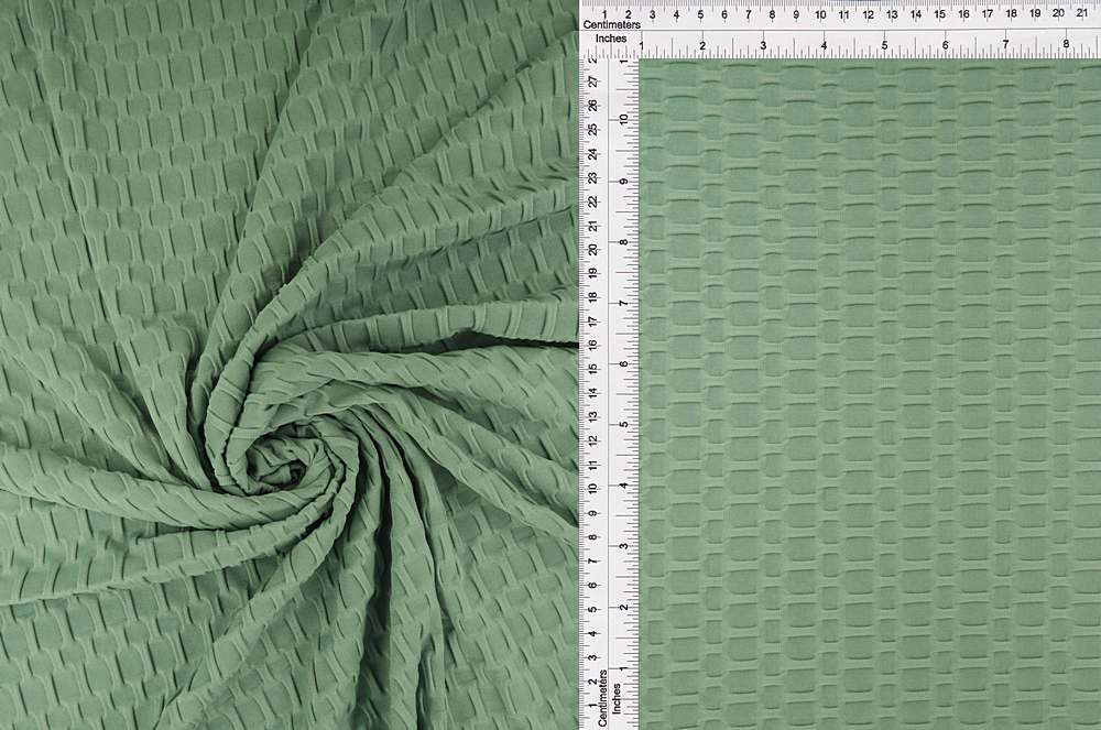 KNT4360 / SAGE / 93%POLY 7%SPAN HONEYCOMB KNIT SOLID