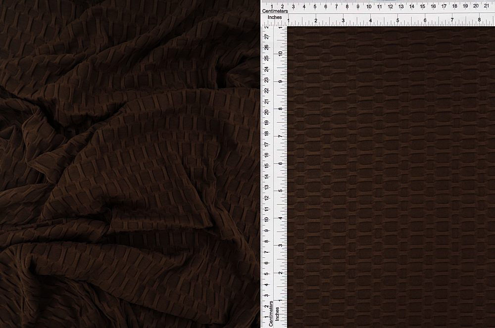 KNT4360 / BROWN / 92%POLY 8%SPAN HONEYCOMB KNIT SOLID