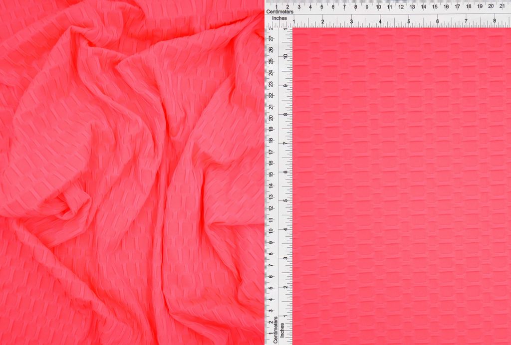 KNT4360 / NEON PINK / 92%POLY 8%SPAN HONEYCOMB KNIT SOLID