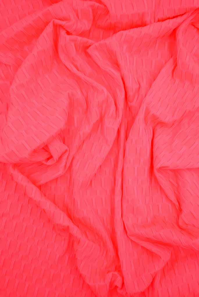 KNT4360 / NEON PINK / 92%POLY 8%SPAN HONEYCOMB KNIT SOLID