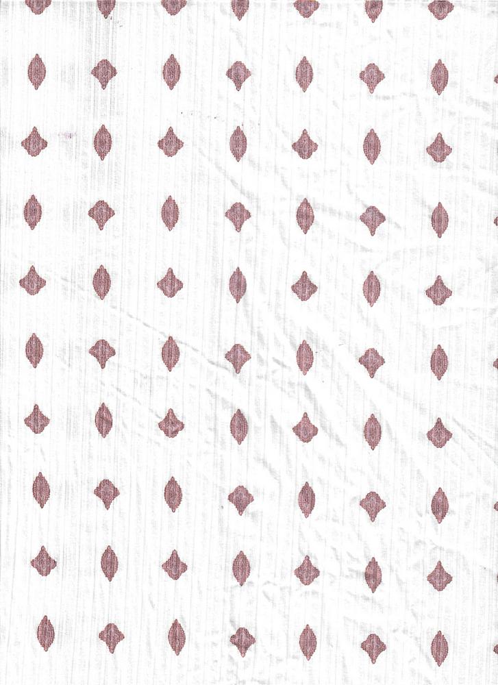KNT4135-MS01223 / IVORY/ROSE DK / 87%POLY 13%SPAN 8X3 YUMMY RIB GEO NO PRINT-PRINT