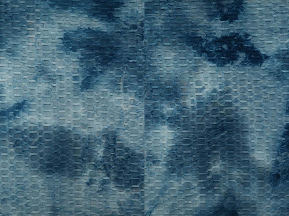 KNT4360-TD4350 / NAVY / 92%POLY 8%SPAN HONEYCOMB KNIT REAL TIE DYE