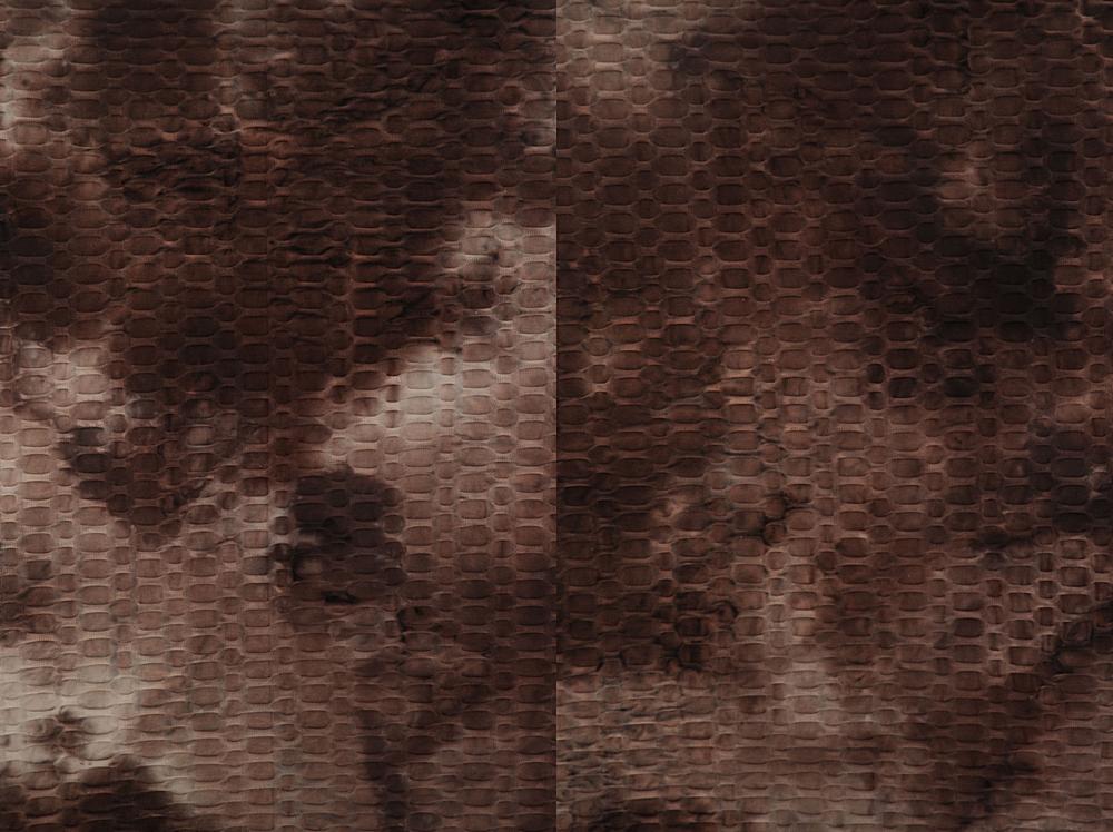 KNT4360-TD4350 / BROWN / 92%POLY 8%SPAN HONEYCOMB KNIT REAL TIE DYE