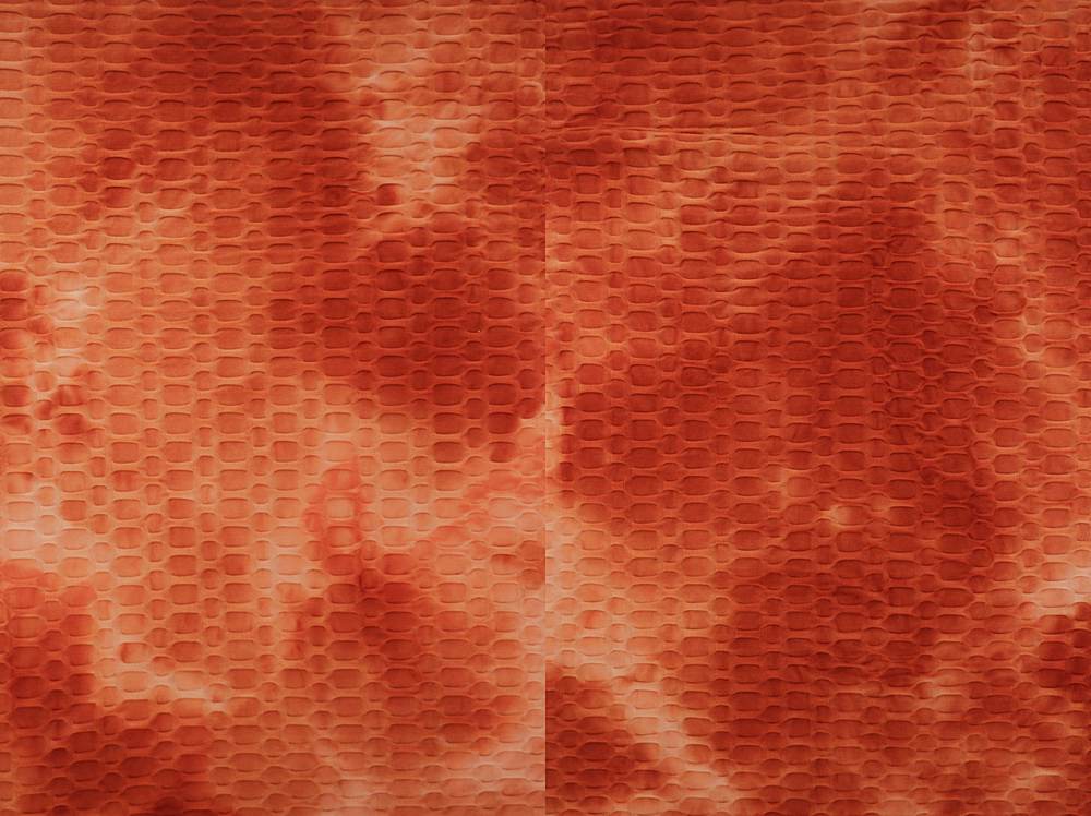 KNT4360-TD4350 / RUST / 92%POLY 8%SPAN HONEYCOMB KNIT REAL TIE DYE