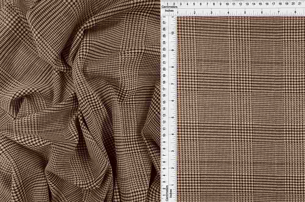KNT3930 / BROWN / 83.5%POLY 15%RAYON 1.5%SPAN KNIT JACQUARD PLAID Y/D