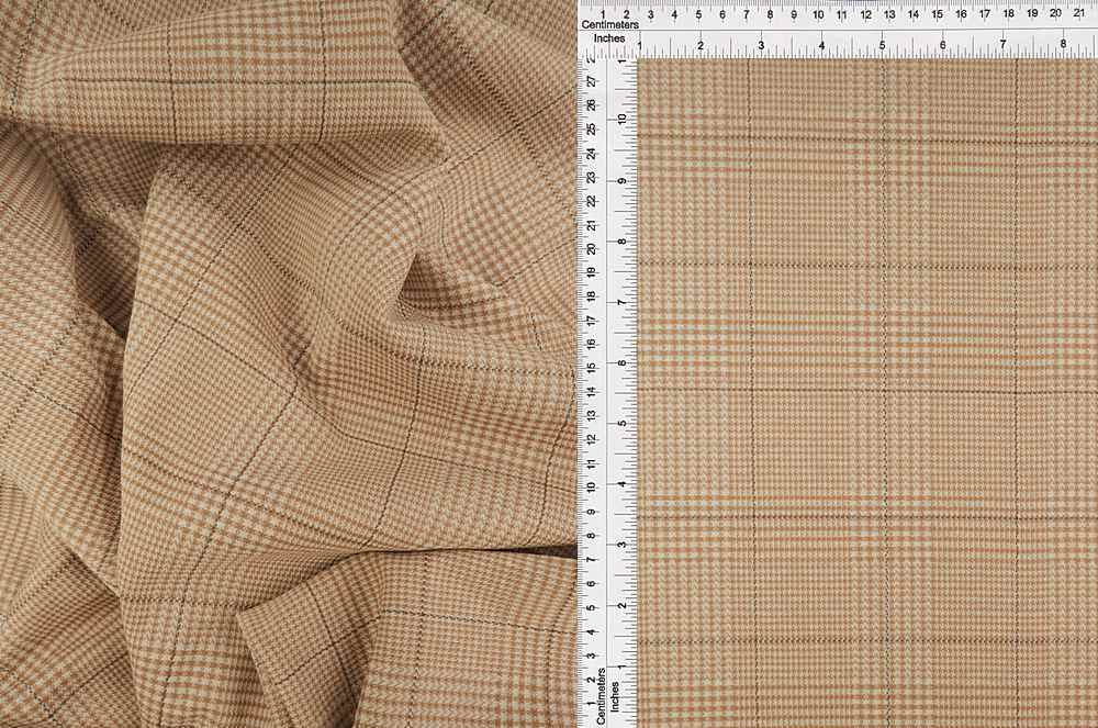 KNT3930 / SAND / 83.5%POLY 15%RAYON 1.5%SPAN KNIT JACQUARD PLAID Y/D