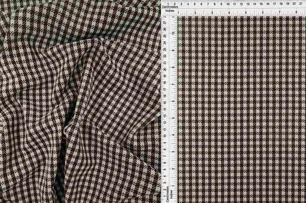 KNT4392 / BROWN / 90.5%POLY 8.5%RAY 1%SPAN DOUBLE KNIT JACQUARD PLAID