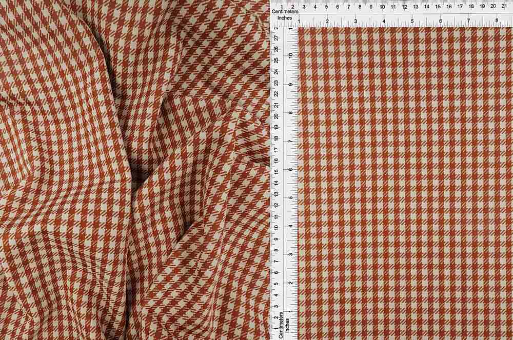 KNT4392 / BRICK / 90.5%POLY 8.5%RAY 1%SPAN DOUBLE KNIT JACQUARD PLAID