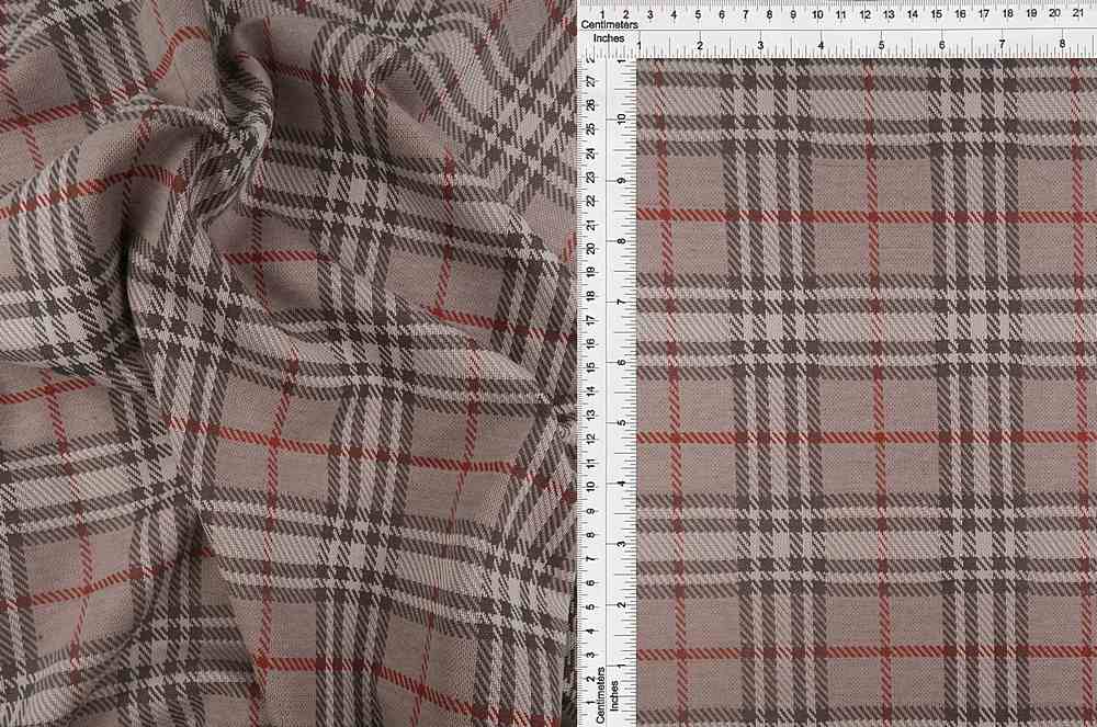 KNT4125 / GREY/CHARCOAL / 96%POLY 4%SPAN KNIT JACQUARD PLAID