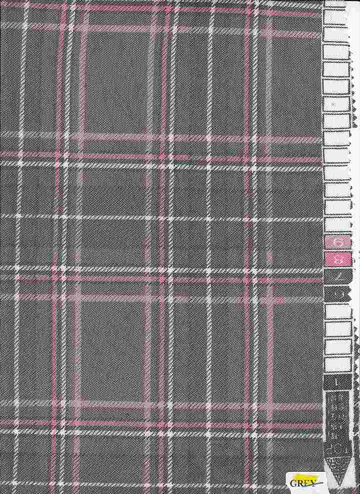 MESH-Q10125 / GREY / 90%POLY 10%SPAN MESH PLAID PRINT