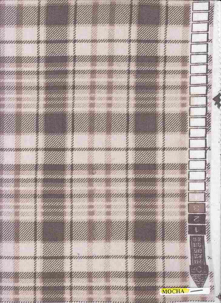 MESH-Q10131 / MOCHA / 90%POLY 10%SPAN MESH PLAID PRINT
